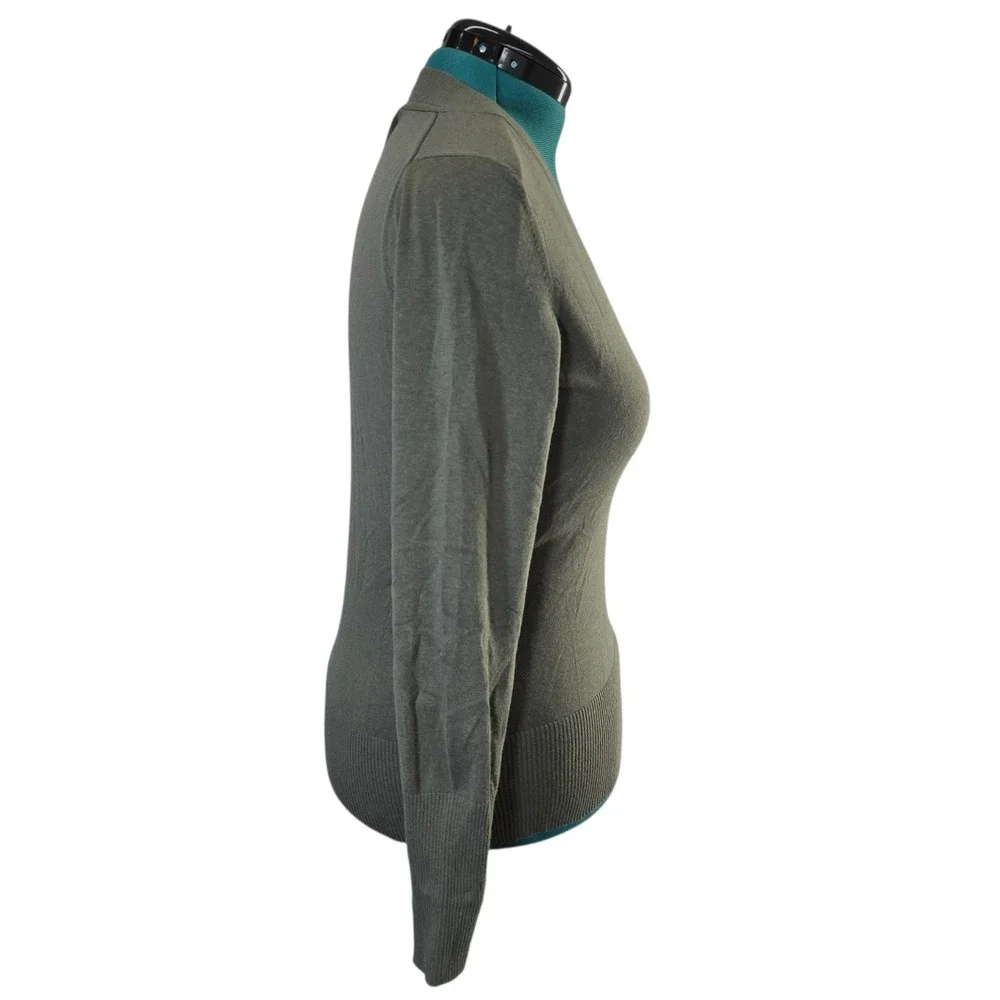 Banana Republic Mens Olive Green Silk Cotton Cashmere V-Neck Sweater M 673665-16